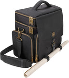 ENHANCE Tabletop DnD Bag - RPG Adventurer's Dungeons and Dragons Accessories Bag with Miniatures Storage, Mat Holder, DnD Dice & Token Pockets, Fits 4-8 Books, DM's Guide, Player's Handbook (Black)