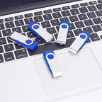 1GB USB Flash Drives 100 Pack, EASTBULL USB 2.0 Flash Drive Bulk Thumb Drive Pack Memory Stick Swivel Pen Drives (Blue)