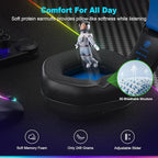 FC200 Wireless Gaming Headset for PS5, PS4-2.4GHz USB Foldable Headphones with Mic - 3D Stereo Bluetooth Headset with 50Hrs Battery Life, for Switch, PC, Mac, Mobile