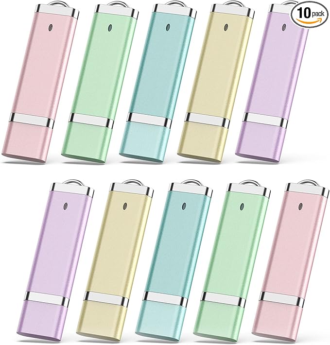 KEXIN 10 Pack 64GB Flash Drives - USB Thumb Drive, 64GB, Colorful