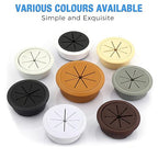 Desk Grommet 2-1/16" (53 mm), Desk Hole Cover for Cables Coffee, Cable Grommet ABS Plastic, Desk Hole Grommet for Office and Home Table Cable, Detachable & Flexible Cable Cord Organizer-2 Pcs