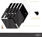 Mollywell Hexagon Acoustic Panels, Black Oak S4, 14x12x0.4 Inch, 12 Pack |Wood Veneer|High Density Sound Proofing Wall Panels|Self Adhesive Sound Dampening Felt Wall Tiles|Home Theater|Gaming Room|