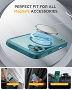 Miracase Magnetic for iPhone 16 Plus Case Full-Body Phone with Built-in Glass Screen Protector, [Compatible with MagSafe] Military Drop Proof 16 Plus Cover Bumper 6.7 inch, Green