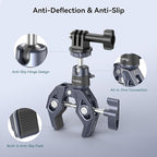 SMALLRIG Camera Mount Clamp, Gopro Motorcycle and Bike Handlebar Mount Kit, Super Clamp for DSLR, Action Camera, Gopro, Insta360, LED Light, Monitor, Max Load 3.5KG