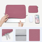MOSISO Laptop Case 13.3 inch, 13-13.3 inch Laptop Sleeve Bag Compatible with MacBook Air/Pro 13 / Pro 14, HP Dell ASUS Lenovo Notebook, Neoprene Computer Sleeve Bag with Small Case, Dusty Rose
