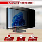20 Inch 16:9 Computer Privacy Screen Filter for Monitor - Privacy Shield and Anti-Glare Protector (17 7/16" x 9 13/16")