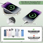 Clip and Go Strap for Phone with Wallet Crossbody, Adjustable Phone Lanyard with Detachable RFID Wristlet Wallet & Ultra-Thin 360° Rotatable Metal Tabs for All Smartphones (Cream)