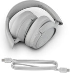 JLab JBuds Lux ANC Wireless Headphones, Cloud White, Hybrid Active Noise Cancelling, Customizable Sound, Spatial Audio Compatible, Premium Over-Ear Bluetooth Headset