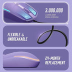 Seenda Wired Mouse - USB Computer Mouse with RGB Backlit Optical LED, Attached USB Cord for Laptops, Notebooks, Chromebook - Purple