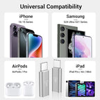 Temdan 2 Pack Lightning to USB C Adapter for iPhone 15/16 Pro/Pro Max/Plus, Support Audio/OTG Adapter, Type C Charger Connector Cable, Silver
