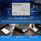 Transcend 128GB 2.5" SATA III 6Gb/s SSD with DRAM, Up to 560MB/s, Compatible with PS4, Laptops&Desktops, PCs&Notebooks, Internal Solid State Drive with SLC Cache, 3D TLC NAND, RAID Engine, LDPC Coding