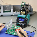 YIHUA 939D+ III EVO Digital Soldering Iron Station Kit 110W High Power with LCD display, 4 Memory Channels, Sleep Mode, Digital Calibration, Solder Wire, Helping Hands, Magnifier, 3 Soldering Tips