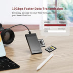 3-in-1 CFexpress/XQD/SD Card Reader USB C, VELOGK Dual-Slot USB 3.2(10Gbps) CFexpress Type B Card Reader Adapter compatible with Android/Windows/Mac OS/Linux, with Brushed Aluminum Case&Portable Pouch