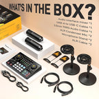 MAONO Podcast Equipment Bundle for 2: Audio Interface Mixer with 2 XLR Condenser Mic Noise Reduction Podcast Streaming MaonoCaster E2 Gen2B