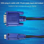 PASOW VGA to VGA Monitor Cable HD15 Male to Male for TV Computer Projector (10 Feet)
