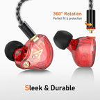 Vibes 202ML Wired Earbuds - HiFi in Ear Headphones - Noise-Isolating Ear Buds w/ Mic - Clear Sound, Deep Bass, Comfort-Fit Earphones - MMCX–Lightning for iPhone 5–14, Silver Plated Cord, Carrying Case