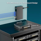 YuanLey 6 Port 2.5G PoE Switch Unmanaged, 4 x 2.5G Base-T PoE Ports, 2 x 10G SFP, IEEE802.3af/at, 78W, Compatible with 100/1000/2500Mbps, Metal Fanless, Desktop/Wall Mount 2.5Gbe Network Switch
