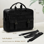 RAINSMORE Messenger Bag for Men 16 Inch Laptop Bag Vintage Leather Waterproof Laptop Briefcases Large Computer Satchel Bag