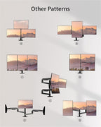 Triple Monitor Mount, Holds Screens up to 40 Inches and 25 lbs, Fully Adjustable 3 Monitor Desk Mount with C-Clamp and Grommet Base, Aluminum, Black