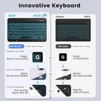 BLUTLOTUS for iPad 11th A16 10th Generation Case with Keyboard - 7 Colors Backlit Wireless Detachable Folio Keyboard Cover with Pencil Holder for iPad 11'' A16 2025 10th Gen 10.9 Inch 2022 (Black)