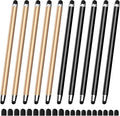 10 PCS Stylus,Stylus Pen for Touchscreen,Stylus 2-in-1 High Sensitivity & Precision Suitable for All Touch Screens of iPhone/ipad/Android Tablets(10 Stylus Pen Gold/Black + 20 Tips)