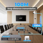 Gigabit PoE+ Injector – Converts Non-PoE to PoE+ (802.3af/at), 30W Power, Plug & Play, Up to 328ft (100m) Range, White – Ideal for IP Cameras, VoIP Phones & More