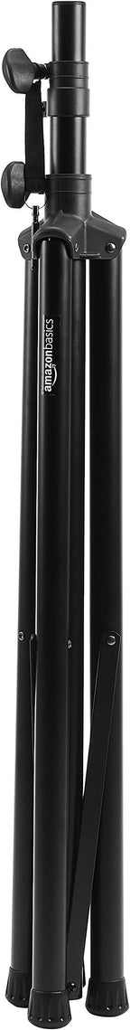 Amazon Basics Speaker Stand, Holds up to 99.2 lbs, Adjustable Height 52" to 73", Steel, Black