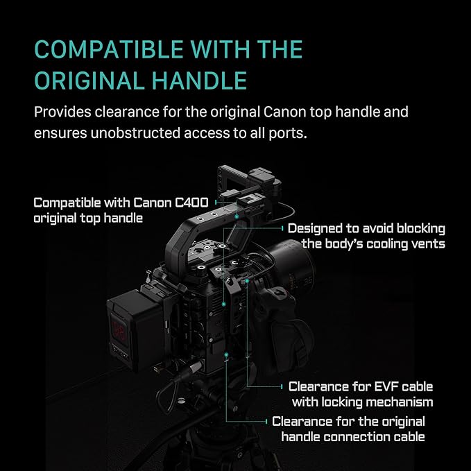 Tilta Camera Cage Kit for Canon C400 | Mounts via Arri Rosette, NATO Rail, 3/8"-16 & 1/4"-20 | Includes Full Cage, Quick Release Bottom Plate, Rear Accessory Plate + More (Base Kit)