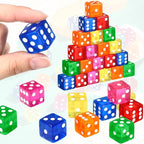 36 Piece 19 mm Casino Style Craps Dice Sets Acrylic and Translucent D6 Dice, Square W/Rounded Edge for Casino, Craps, Table Games and Board Games(Fresh Color)