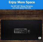 Big Desk Mouse Pad Extra Large for Gaming(60'' x 30'') - Super Thick Giant Mousepad for Full Desk with Rubber Base (Black, 4XL)