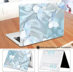 for MacBook Air 13.6 inch Case M4 2025 A3240 2024 M3 A3113 M2 A2681 2022 2023,Crystal Clear Printed Pattern Plastic Hard Shell Cover for 2025 MacBook Air 13 M4 Touch ID, Tin Foil Butterfly