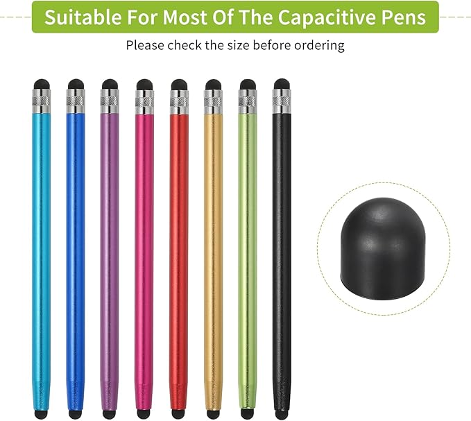 MECCANIXITY 40Pcs Replacement Stylus Pen Tips 10mm Conductive Capacitive Touch Screen Pens Tips Silicone Rubber, Black