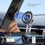 Magnetic Phone Ring Holder for MagSafe Gym Phone Grip Stand Finger Ring Kickstand Dual-Sided Magnetic Pop Socket for iPhone 16 Pro Max 16e 15 14 13 12 Pro Max,Samsung,Compatible for Wireless Car Mount