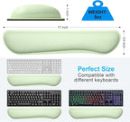 Dapesuom Enlarge Keyboard Wrist Rest, Memory Foam Keyboard Wrist Cushion for Computer Desk Mats Support, Typing Pain Relief Ergonomic Mouse Pad Rests with Non-Slip Base for Gaming, Laptop, Lake Green