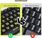 English Keyboard Stickers Full Size Universal PC Computer Laptop Desktop Replacement - QWERTY Alphabet for Full Size Keyboards - 1PCS