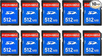 INDMEM SD Card 512MB, 10 Packs Class 4 512MB Flash Memory Card MLC Standard Secure Digital Cards Camera Cards