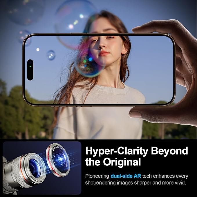 X-it 2 Pack Camera Lens Protector, Shatterproof Protection Anti-Scratch Ultra HD Camera Protector, Anti-Glare 9H Tempered Glass Lens Protector for iPhone 16 Pro Max/16 Pro, Case Friendly, Silver Red