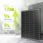Newpowa 9BB Cell 200W Monocrystalline 200 Watt 12V Solar Panel High Efficiency RV Marine Boat Off Grid