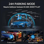 Mirror Dual Dash Camera with Voice Control,4K+2.5K 10" Rear View Mirror Camera with 5.8GHz WiFi and APP Control, WDR Night Vision, Loop Recording, G-Sensor, Parking Monitor 64GB Card Included