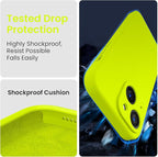 FireNova Designed for iPhone 14 Case, Silicone Upgraded [Camera Protection] Phone Case with [2 Screen Protectors], Soft Anti-Scratch Microfiber Lining Inside, 6.1 inch, Fluorescent Green
