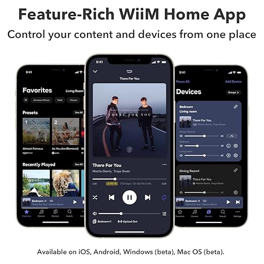 WiiM Amp Pro: Multiroom Streaming Amplifier | Compatible with Google Cast, Alexa | HDMI, Voice Control | Stream from Spotify, Amazon Music, Tidal & More - Dark Gray