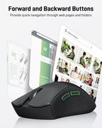 acer Wireless Mouse, 1200 DPI Computer Mouse for Laptop with 2.4GHz USB A Receiver, 5 Buttons Compatible for Windows, macOS, Android (Black)