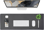 ALOANES Waterproof Mouse Pad with Durable Stitched Edge, XXXL gaming Keyboard Pad, Non-Slip Rubber Base Mouse Mat, Extended Desk pad for Gamer, Office & Home, Dark Gray Mousepad 35.4''x 15.7''x 0.12''