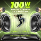 W-KING Portable Loud Bluetooth Speaker Wireless, 100W Max IPX6 Waterproof Outdoor Speaker Subwoofer, 60W Exlarge Passive Radiator- All-Round Rich Bass/40H/EQ/PowerBank/TF/AUX, Party Big Large Boombox