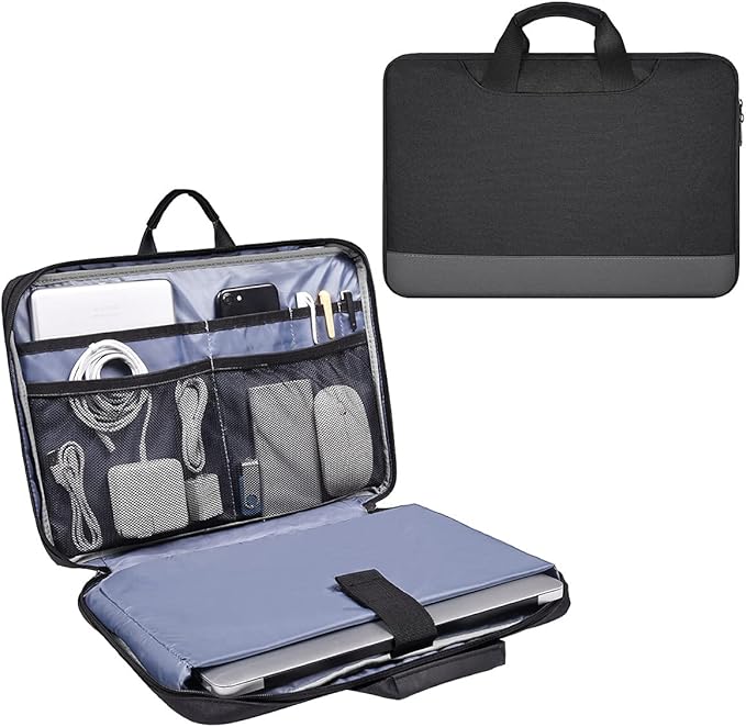 imComor 15.6 Inch Laptop Sleeve Bag, Men Women TSA Case for Macbook Pro 16 M4 M3 M2 M1, Lenovo Ideapad 15.6, HP Envy/Victus 15.6, Acer Aspire/Nitro 5 15.6, Dell 15, ASUS Chromebook 15 Case, Black