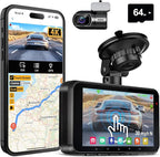 4K Dash Cam Front and Rear STARVIS 2 IMX675 & IMX307 Dual HDR, 4" Touch Screen Dash Camera Built-in GPS 5G WiFi, Car Camera with 64G Card, Voice Control, Night Vision, Parking Mode V100-2CH