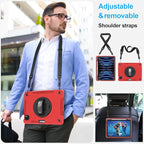 Case for iPad Pro 11 Inch 2022/2021/ 2020/2018: Cover for iPad 11 Inch 4th/ 3rd/ 2nd/ 1st Generation with Screen Protector- Stand- Handle- Shoulder Strap- Pencil Holder Red