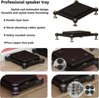 2pcs Subwoofer Isolation Stand, Double-Layered Speaker Isolation Stands with Stainless Steel Metal Feet, Acoustic Speakers Isolation Pad for Floor, Desktop (9.8×11.8in)