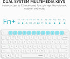 Rapoo 9010M Multi-Device Keyboard and Mouse Combo, 2.4GHz/Bluetooth 5.0/4.0 Wireless Keyboard & Mouse Set for Windows/Mac/Linux/Chrome, Support 4 Devices, Low-Profile Silent Click, Battery Powered