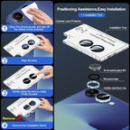 for Samsung Galaxy Z Flip 7 Camera Lens Protector, Individual Metal Ring Tempered Glass Lens Cover, [Strong Adsorption] Scratch Resistant Ultra-Thin HD Clear Lens Cover, 1 Set-Blue Ring